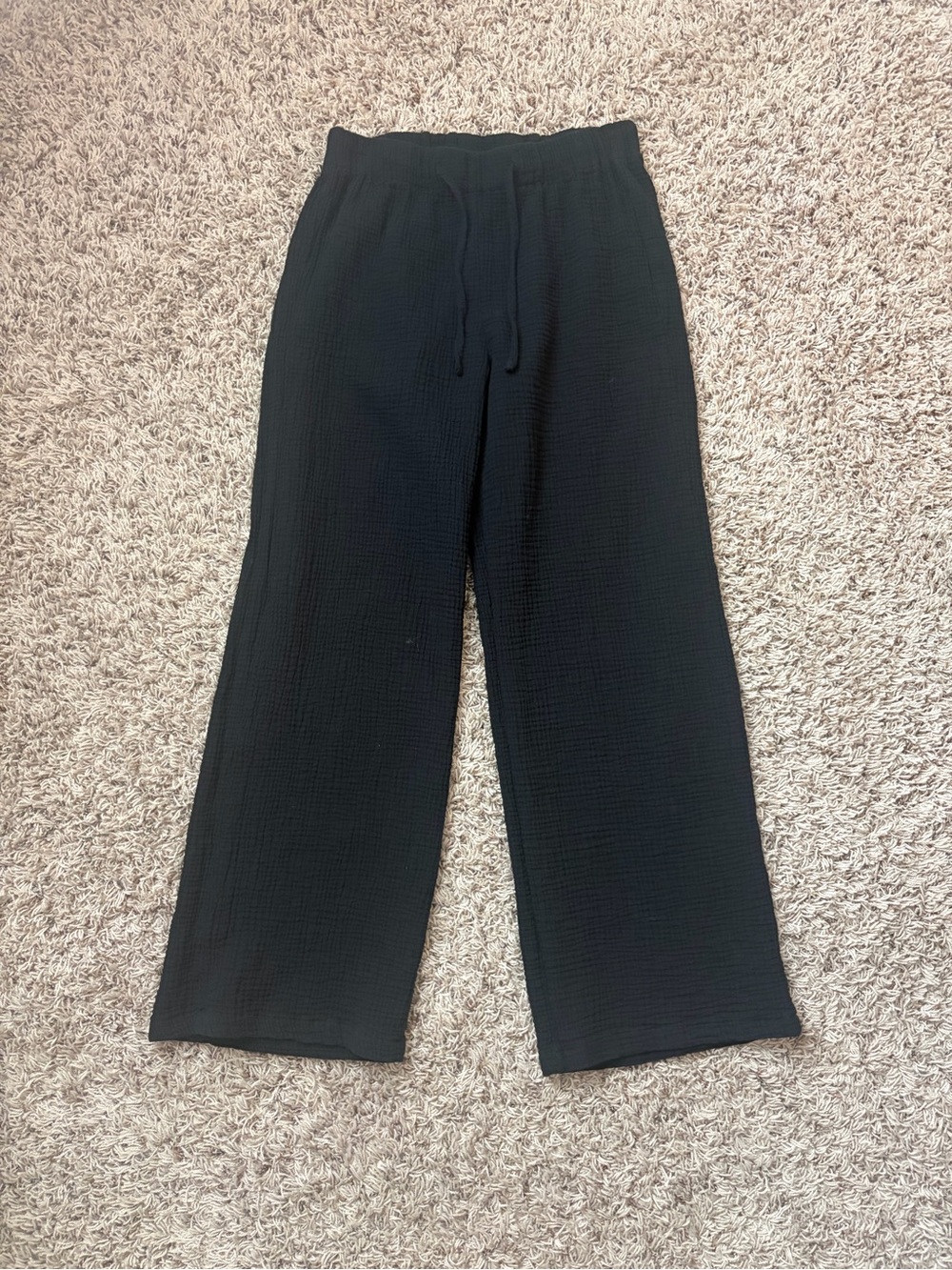 Your Dreamers Black Cotton Wide Leg Pants Size S Boho Gauze